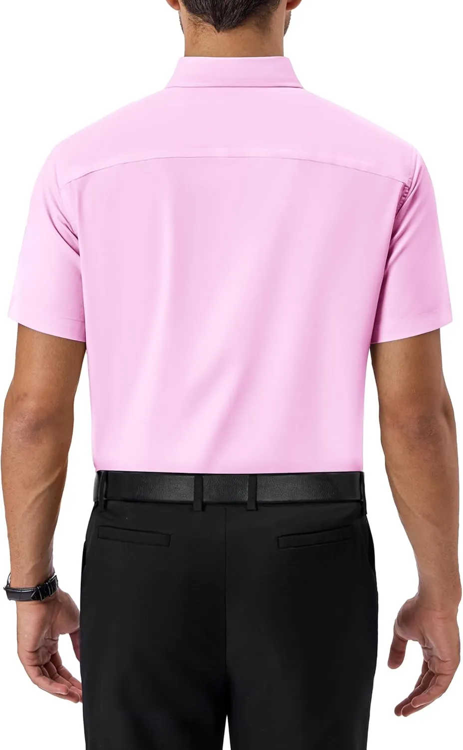 Alimens & Gentle Mens Short Sleeve Dress Shirts Regular Fit Stretch Wrinkle-Resistant Button Down Shirts