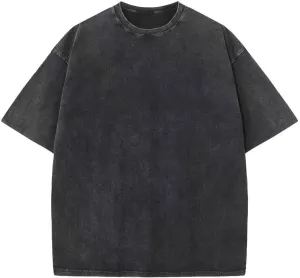 Amorie Mens Vintage Oversized Washed Shirts,Heavyweight Cotton Baggy Shirts,Streetwear Hip Hop Y2K Tees Unisex