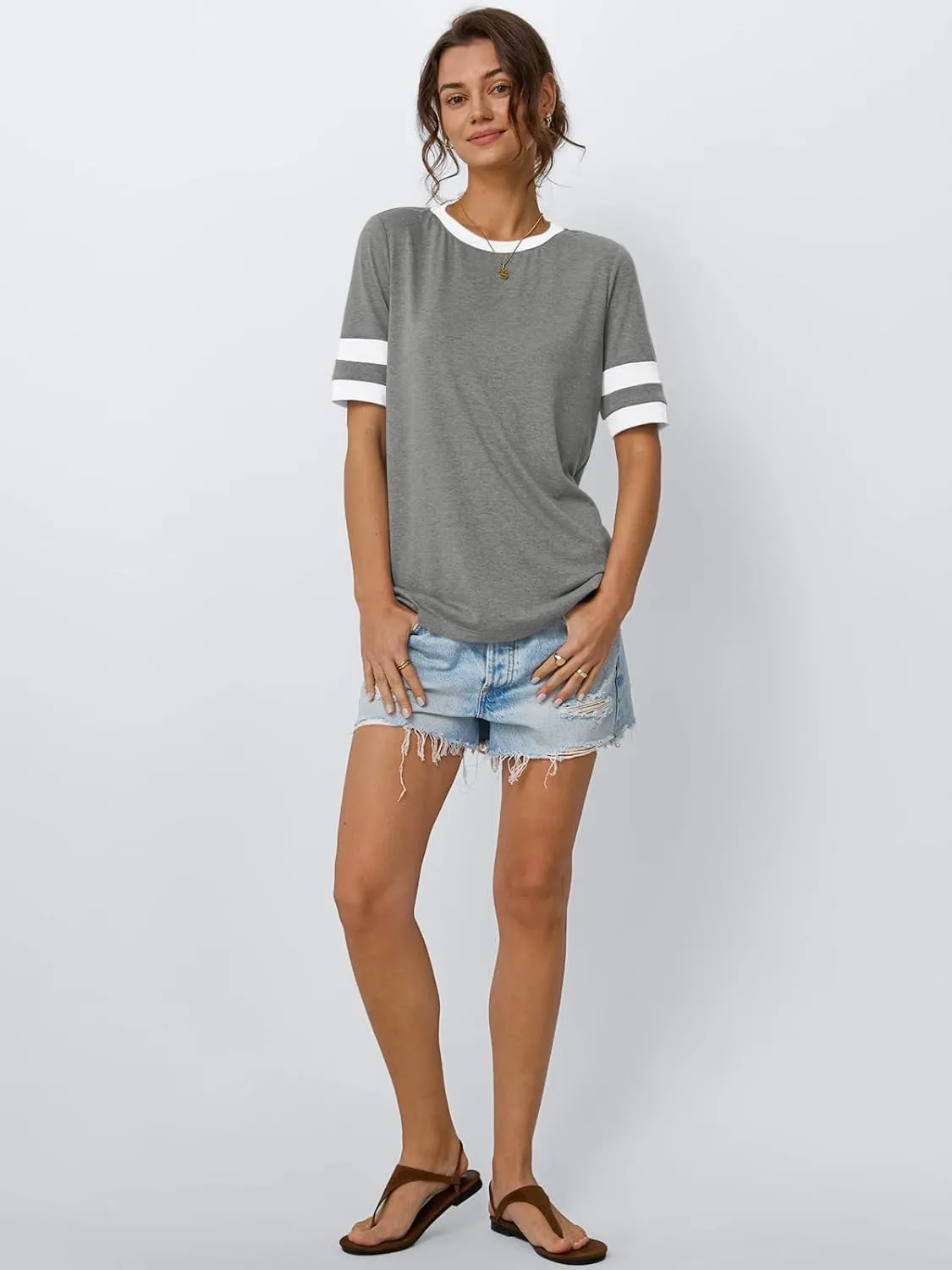 AUTOMET Womens Short Sleeve Shirts Summer Tops Spring Trendy Fashion Tees Casual Dressy Crewneck Clothes Basic Outfits 2025