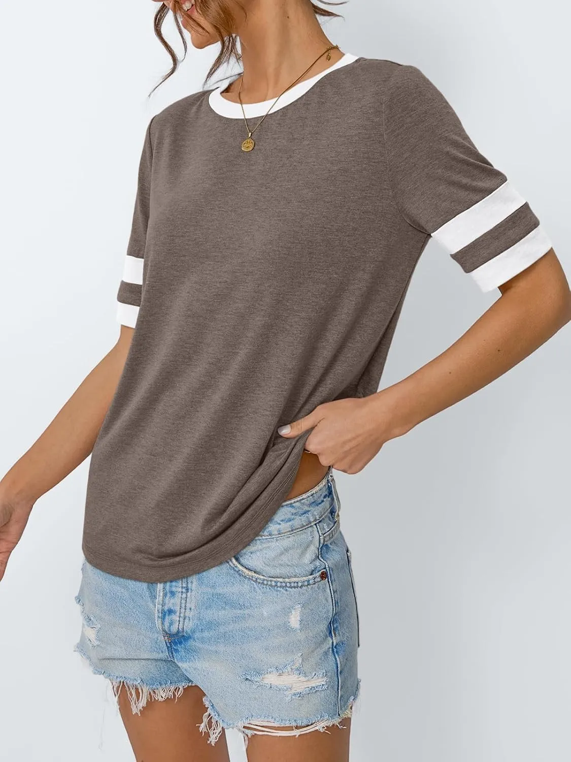 AUTOMET Womens Short Sleeve Shirts Summer Tops Spring Trendy Fashion Tees Casual Dressy Crewneck Clothes Basic Outfits 2025
