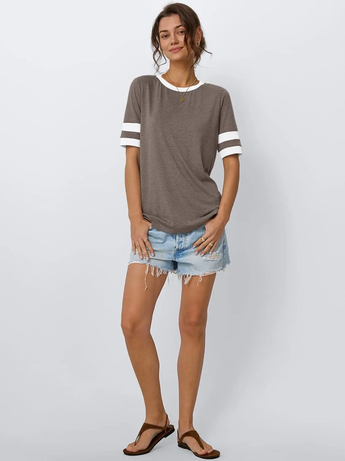 AUTOMET Womens Short Sleeve Shirts Summer Tops Spring Trendy Fashion Tees Casual Dressy Crewneck Clothes Basic Outfits 2025