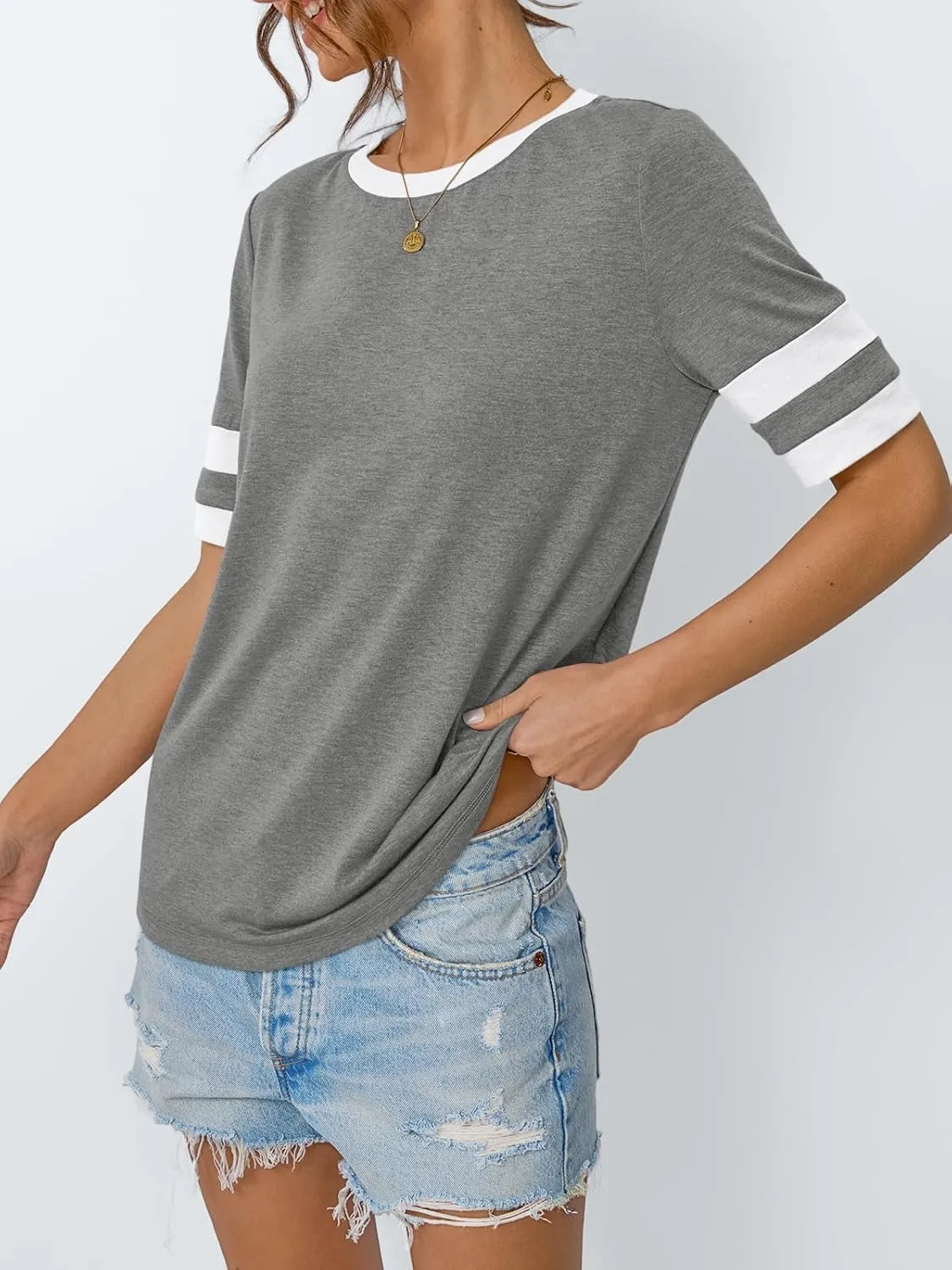 AUTOMET Womens Short Sleeve Shirts Summer Tops Spring Trendy Fashion Tees Casual Dressy Crewneck Clothes Basic Outfits 2025