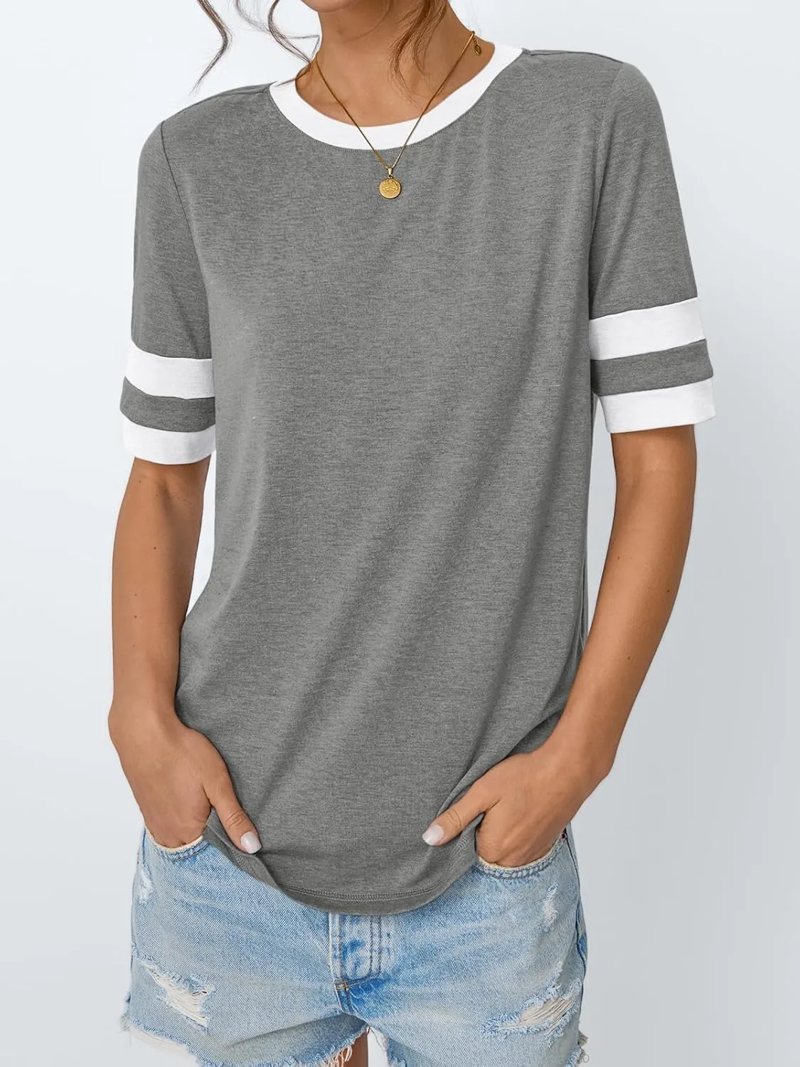 AUTOMET Womens Short Sleeve Shirts Summer Tops Spring Trendy Fashion Tees Casual Dressy Crewneck Clothes Basic Outfits 2025