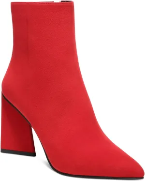 bar III Womens Asya Faux Suede Side zip Ankle Boots Red 7 Medium (B,M)