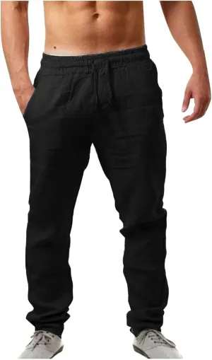Cargo Work Pant Men Drawstring Waist Casual Pants Fitness Running Workout Sweatpants Baggy Joggers Sweat Pant