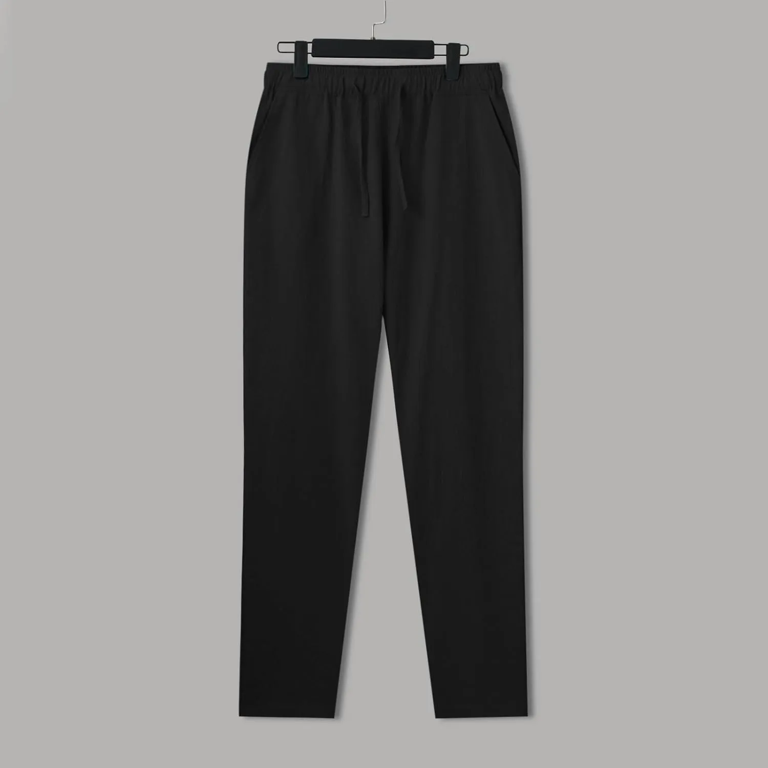 Cargo Work Pant Men Drawstring Waist Casual Pants Fitness Running Workout Sweatpants Baggy Joggers Sweat Pant