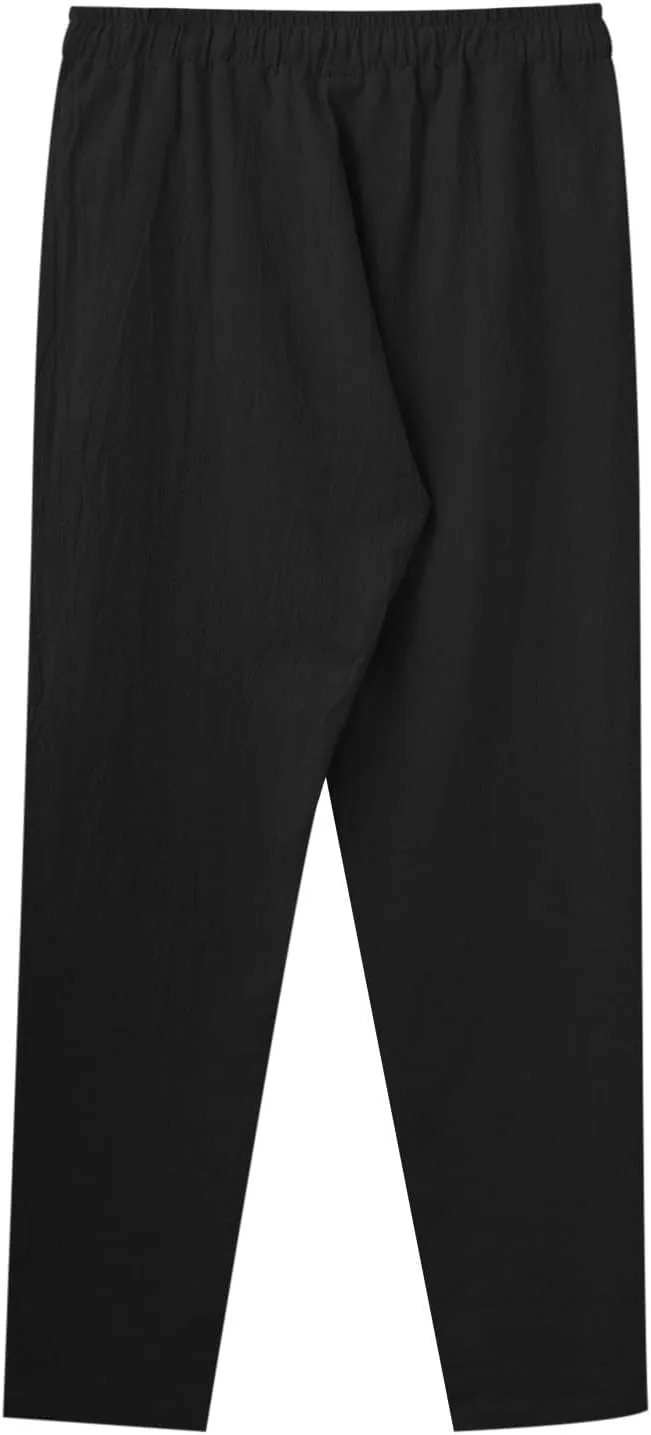 Cargo Work Pant Men Drawstring Waist Casual Pants Fitness Running Workout Sweatpants Baggy Joggers Sweat Pant