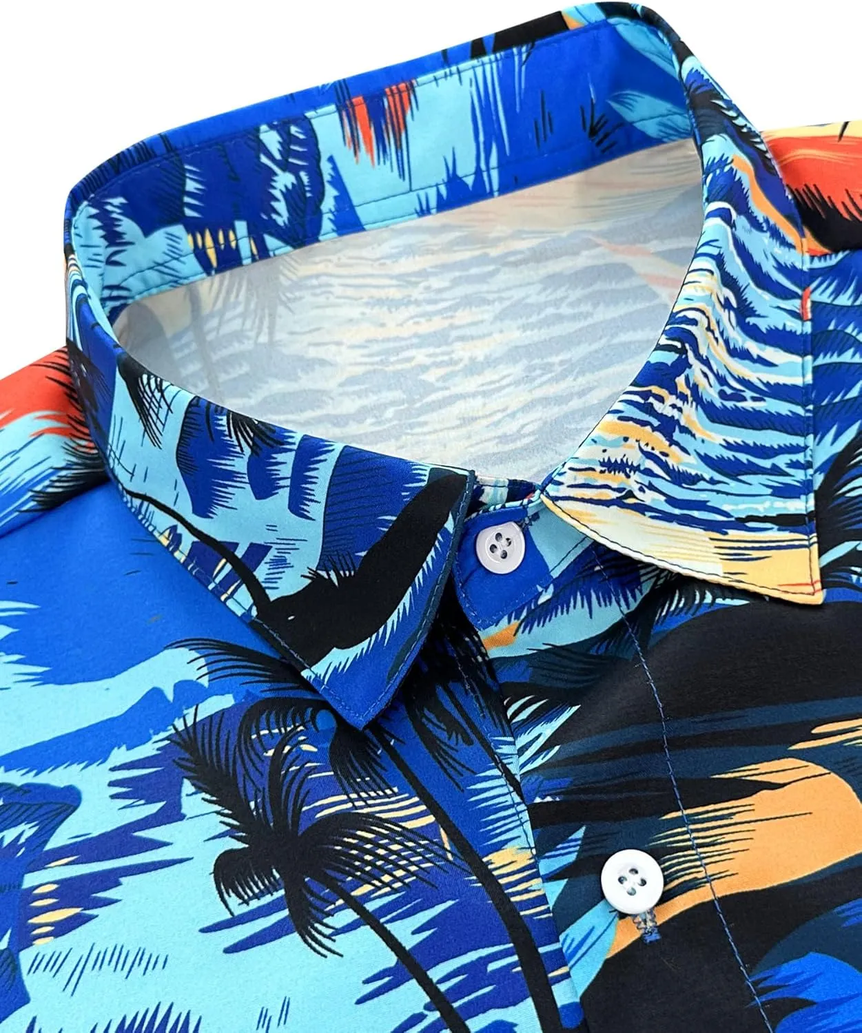Comdecevis Men's Hawaiian Floral Shirts Short Sleeve Button Down Tropical Summer Beach Shirts