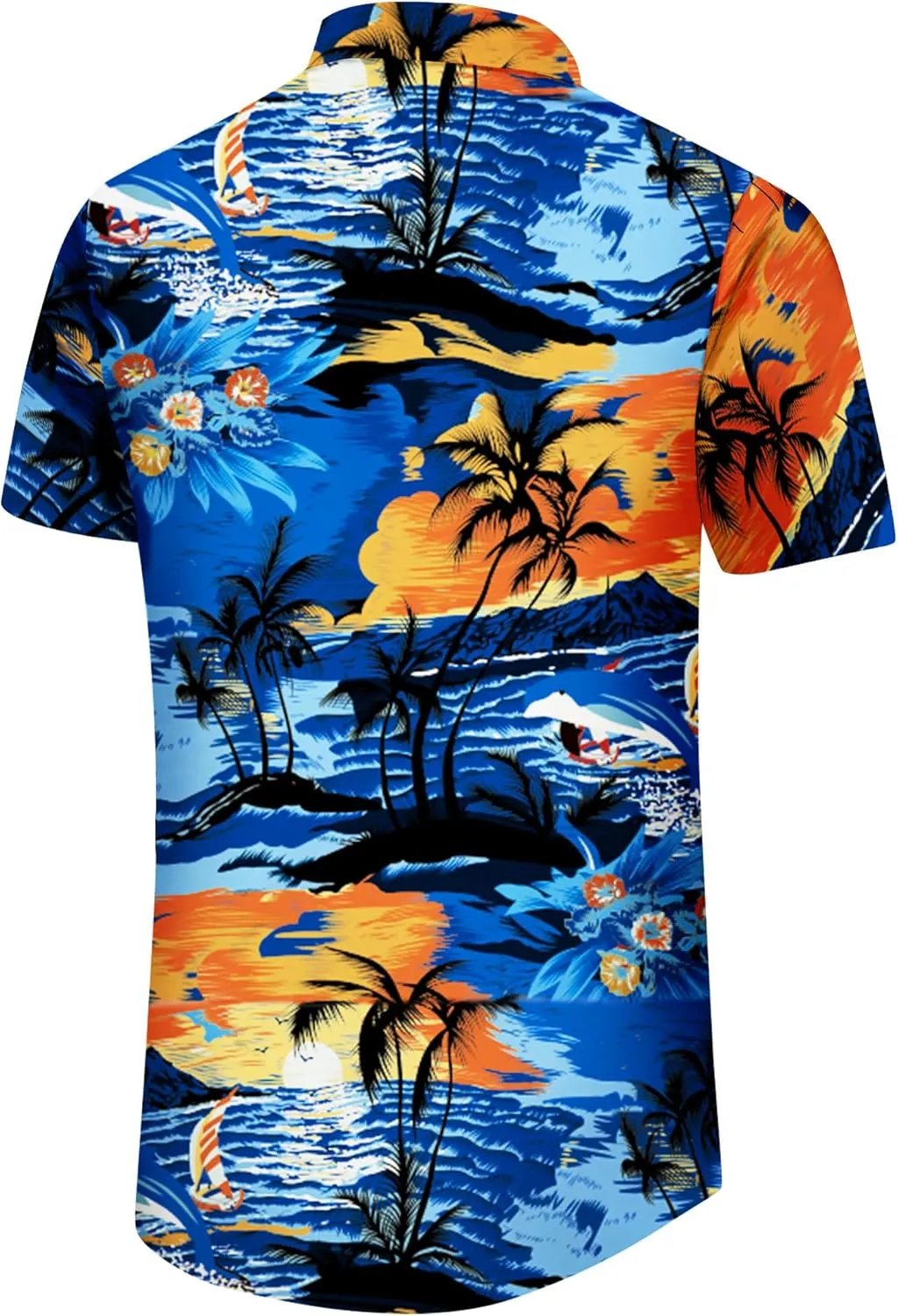 Comdecevis Men's Hawaiian Floral Shirts Short Sleeve Button Down Tropical Summer Beach Shirts