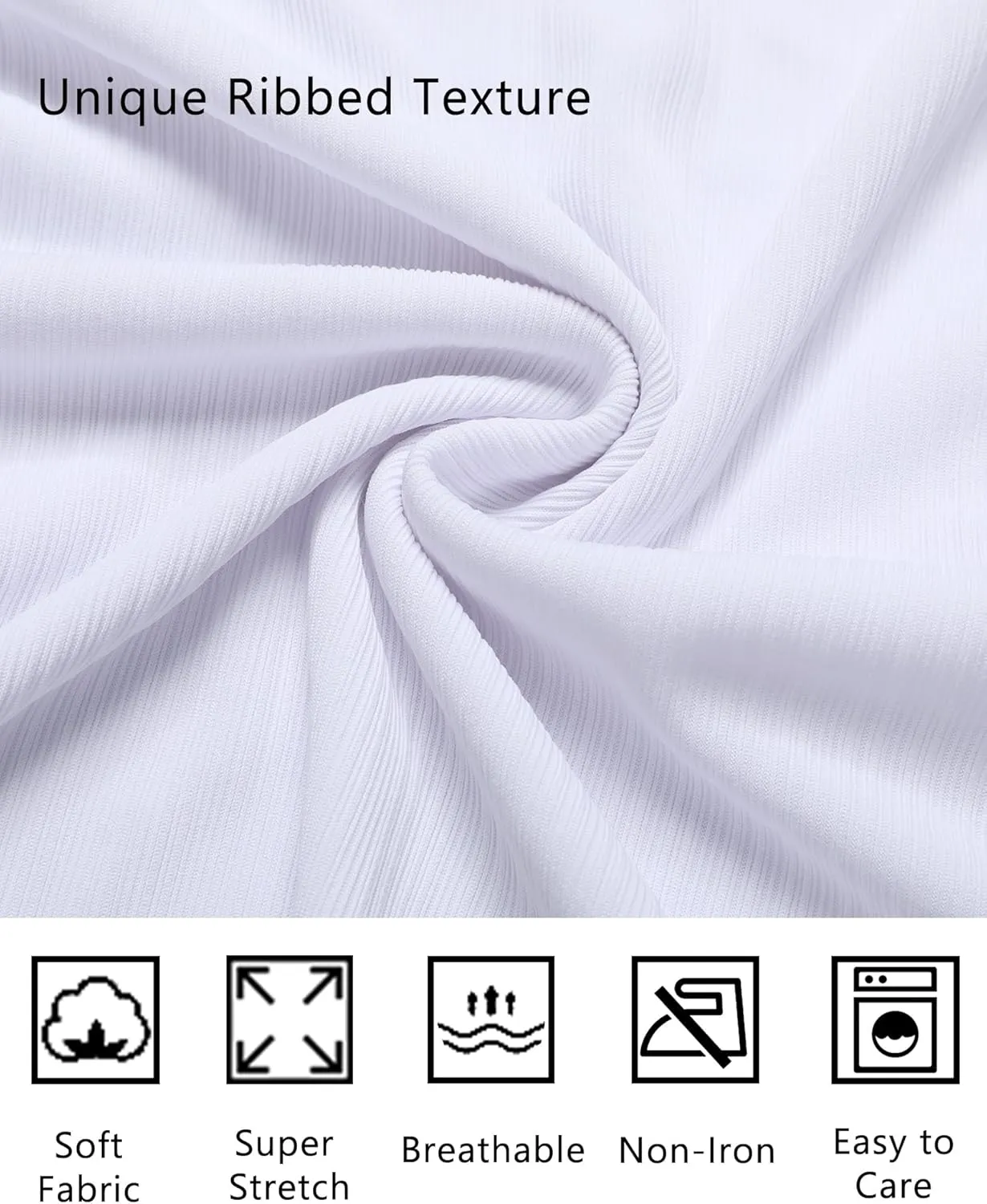 COOFANDY Athletic Fit Dress Shirts for Men Ribbed Knit Textured Button Down Shirts