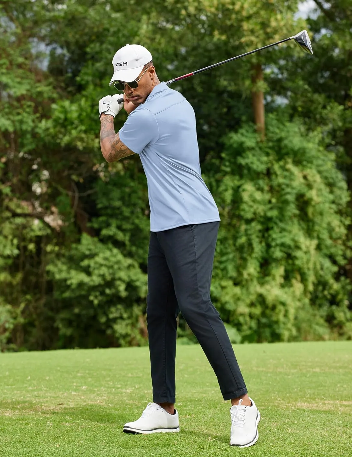 COOFANDY Men Polo Shirts Short Sleeve Quick Drying Athletic Collared Golf Shirts Moisture Wicking Tees