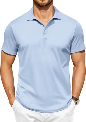 COOFANDY Men Polo Shirts Short Sleeve Quick Drying Athletic Collared Golf Shirts Moisture Wicking Tees
