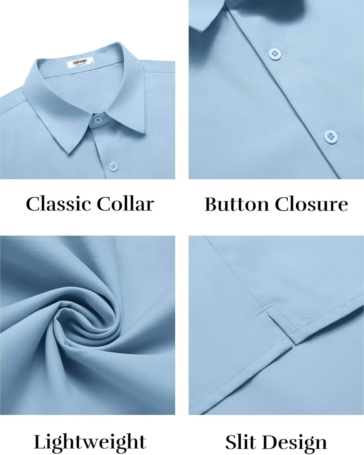 COOFANDY Mens Button Down Shirts Short Sleeve Casual Shirt Summer Untucked Dress Shirts