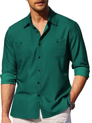 COOFANDY Mens Casual Button Down Shirts Long Sleeve Wrinkle Free Untucked Dress Shirts