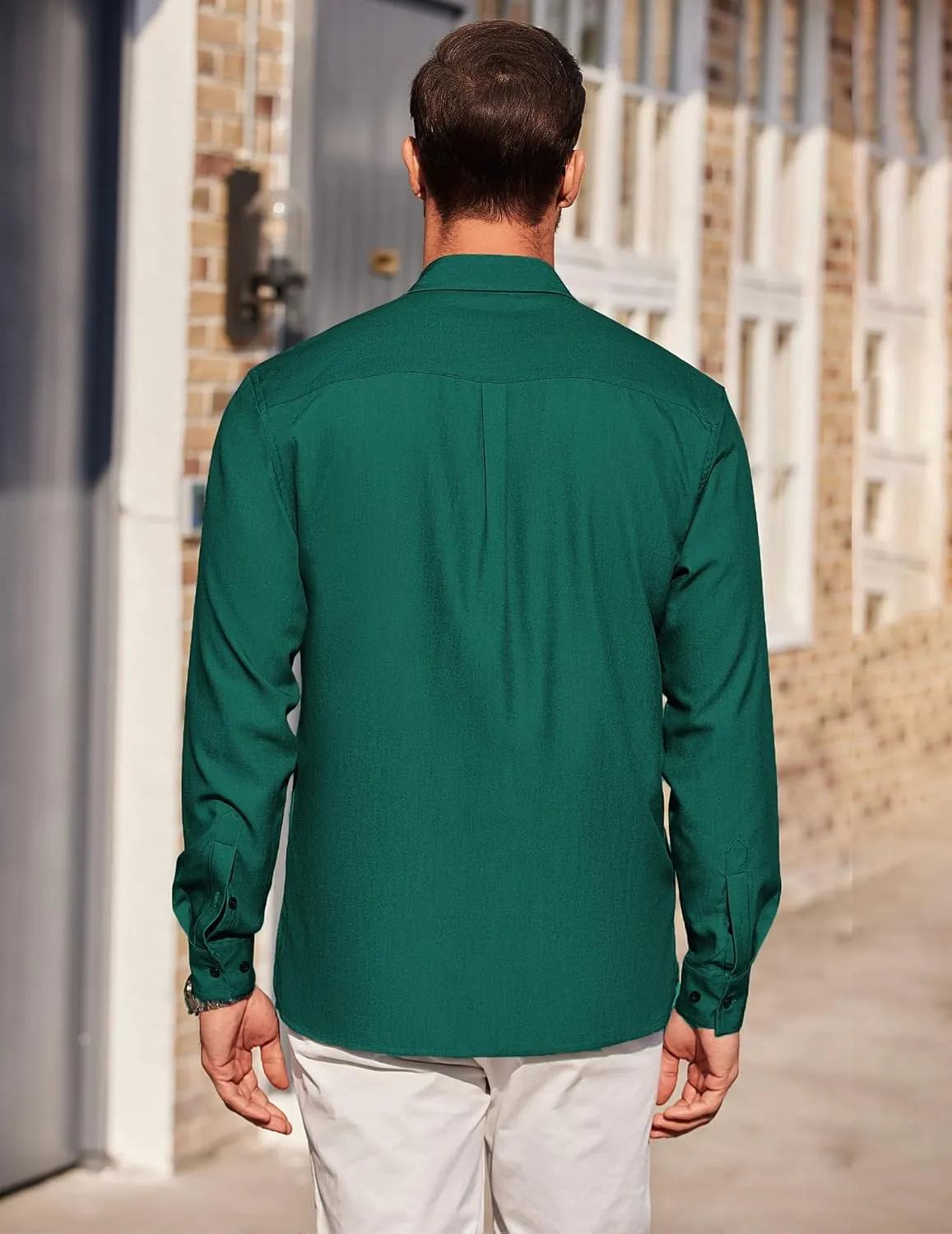 COOFANDY Mens Casual Button Down Shirts Long Sleeve Wrinkle Free Untucked Dress Shirts