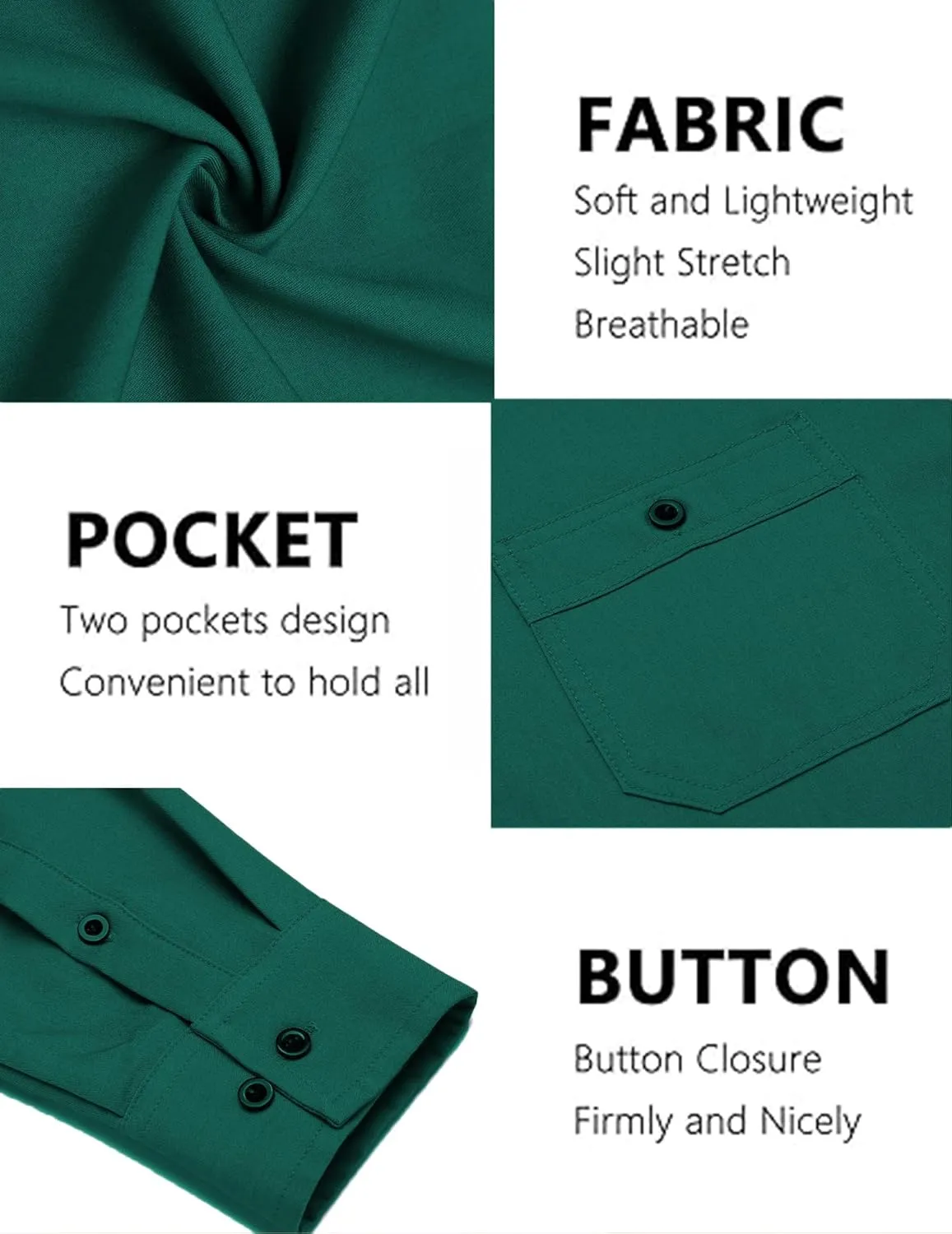 COOFANDY Mens Casual Button Down Shirts Long Sleeve Wrinkle Free Untucked Dress Shirts