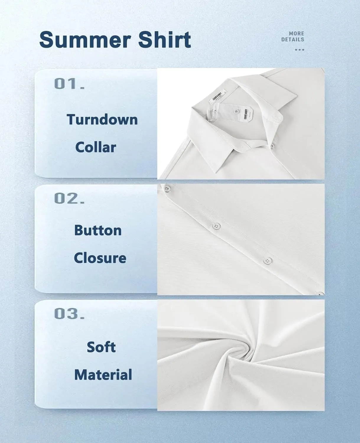 COOFANDY Mens Casual Short Sleeve Button Down Shirts Summer Untucked Wrinkle Free Shirts