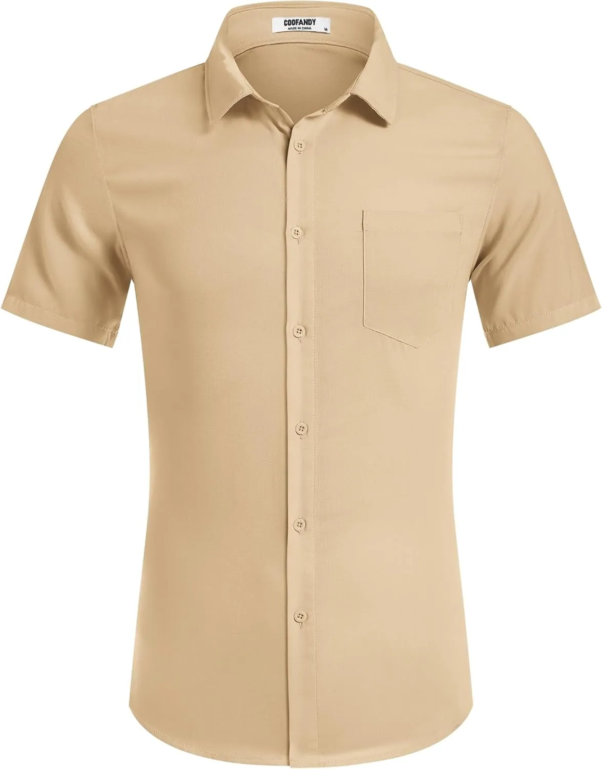 COOFANDY Mens Casual Short Sleeve Shirts Button Down Textured Shirts Summer Beach Shirt with Pocket