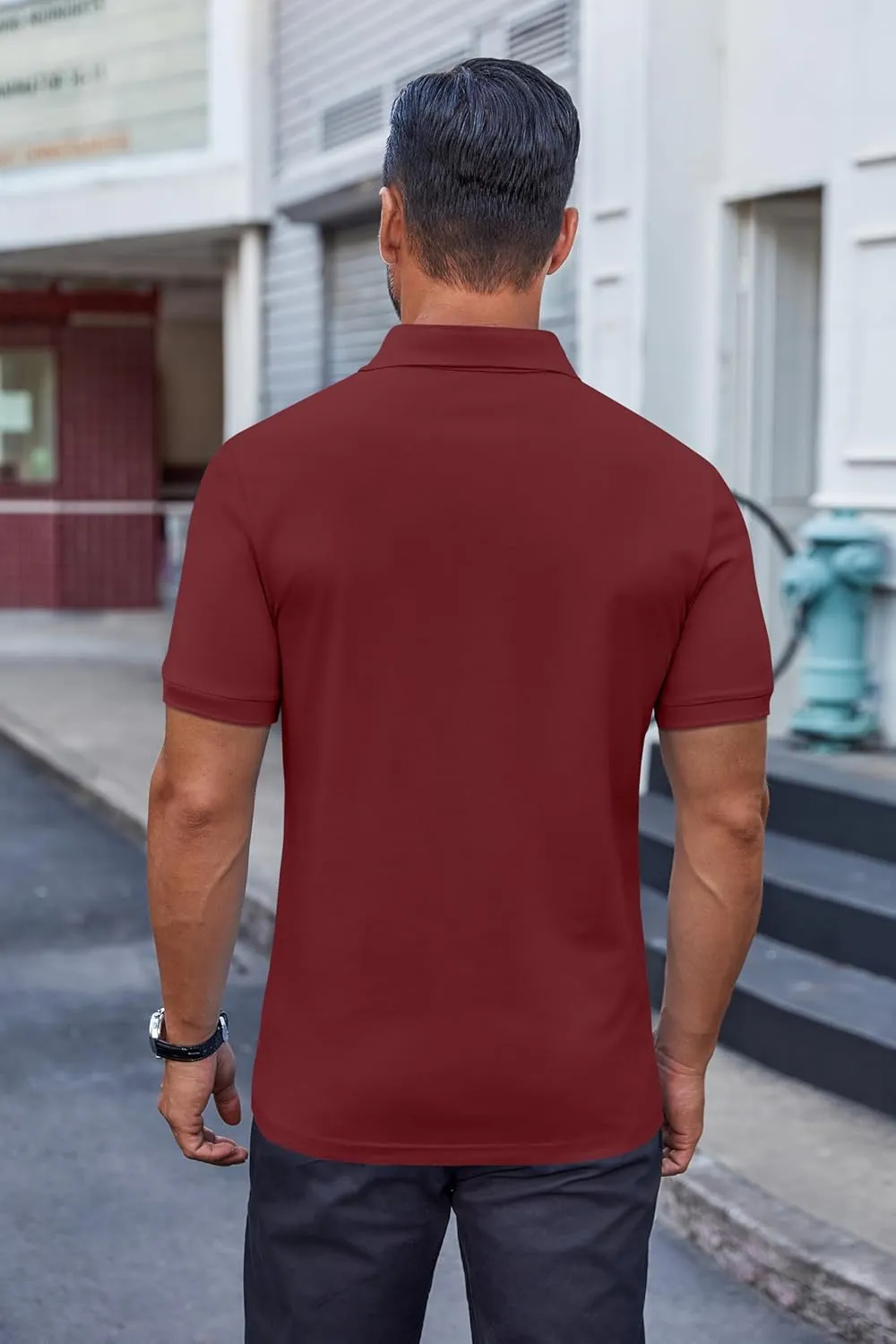 COOFANDY Men's Cotton Pique Polo Shirts Short Sleeve Golf Shirts Basic Casual Collared T-Shirt
