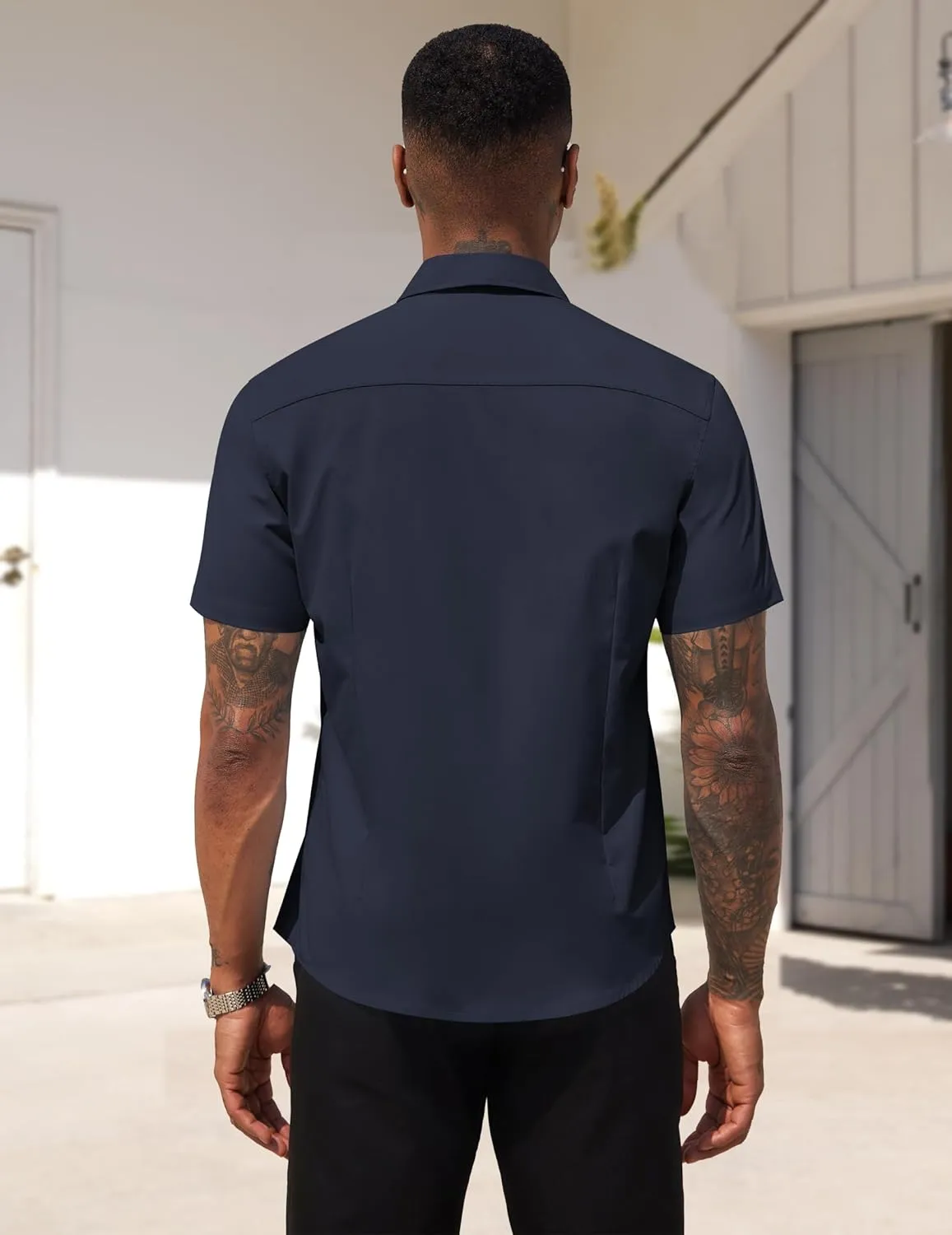 COOFANDY Men's Dress Shirts Short Sleeve Business Casual Regular Fit Button Down Shirts with Pocket