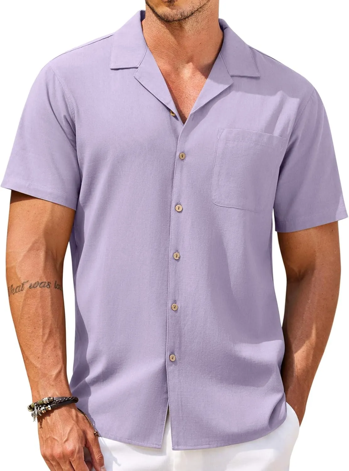 COOFANDY Men's Hawaiian Floral Shirts Cotton Linen Button Down Tropical Holiday Beach Shirts