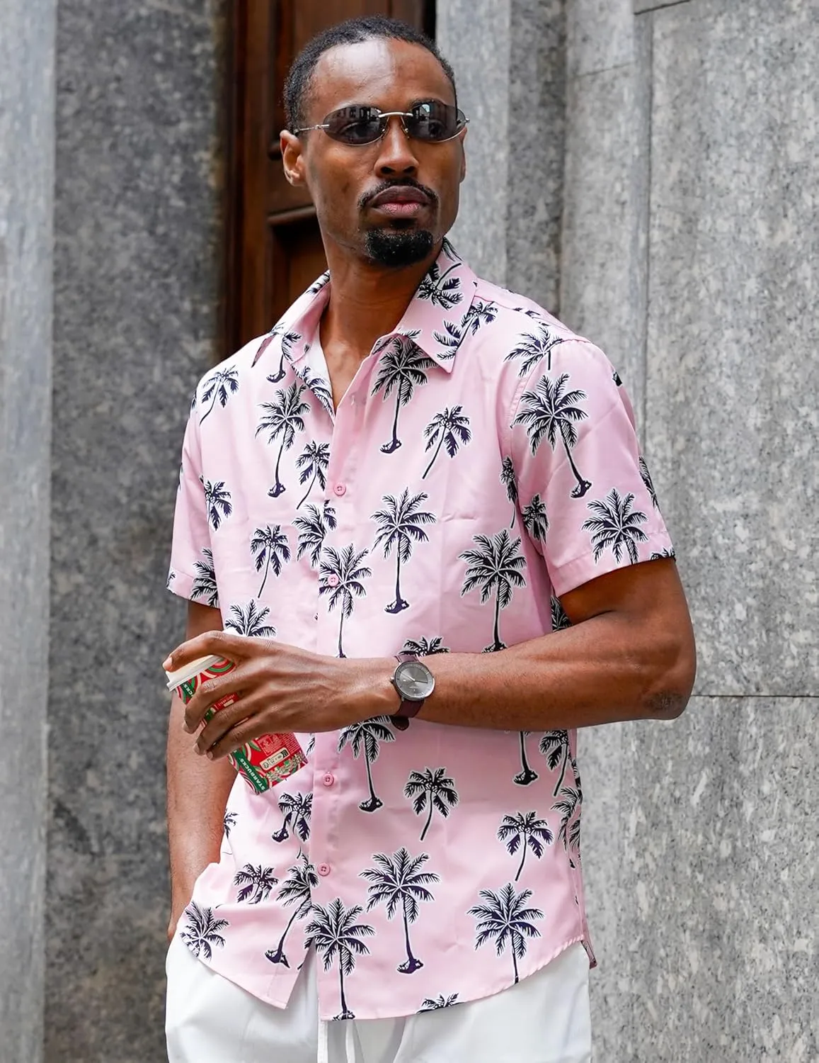 COOFANDY Mens Hawaiian Shirt Short Sleeve Button Down Shirts Tropical Floral Summer Beach Shirts