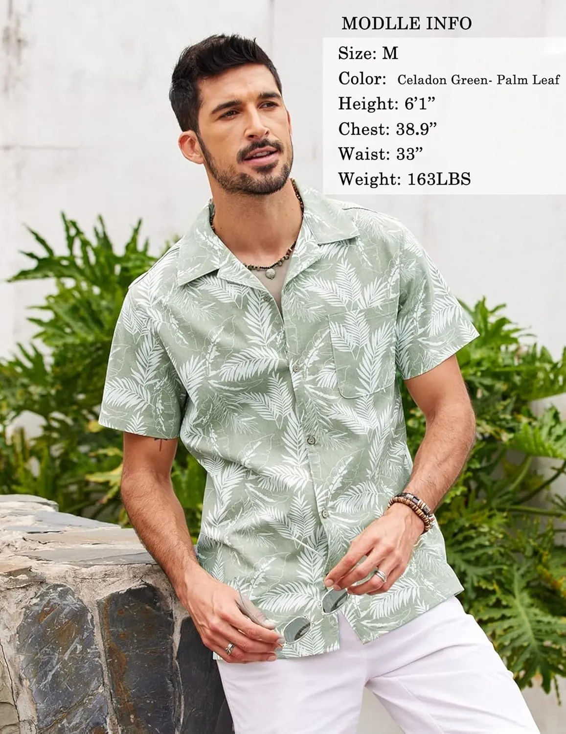COOFANDY Mens Hawaiian Shirt Short Sleeve Buttoon Down Shirts Casual Tropical Floral Summer Linen Shirts