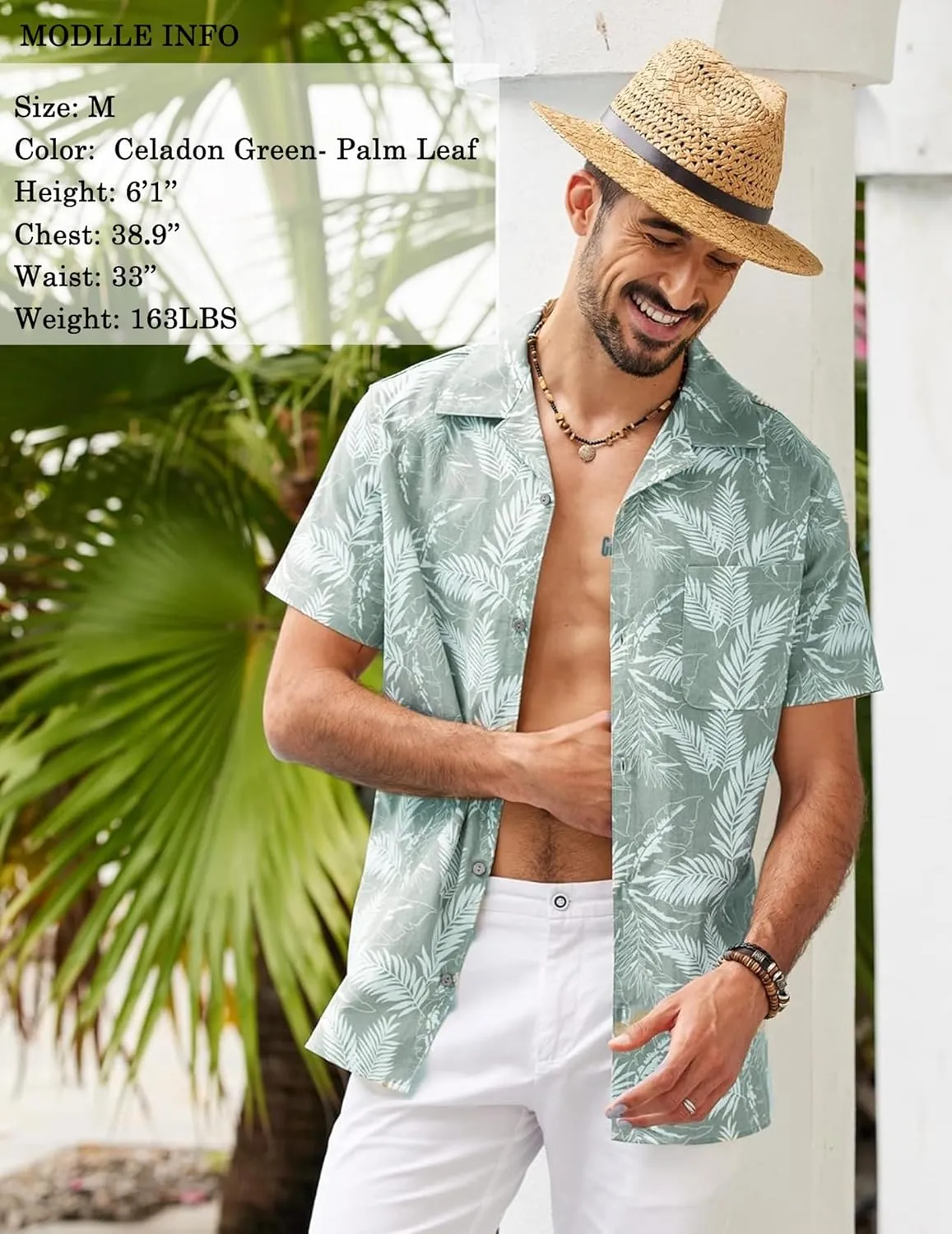 COOFANDY Mens Hawaiian Shirt Short Sleeve Buttoon Down Shirts Casual Tropical Floral Summer Linen Shirts