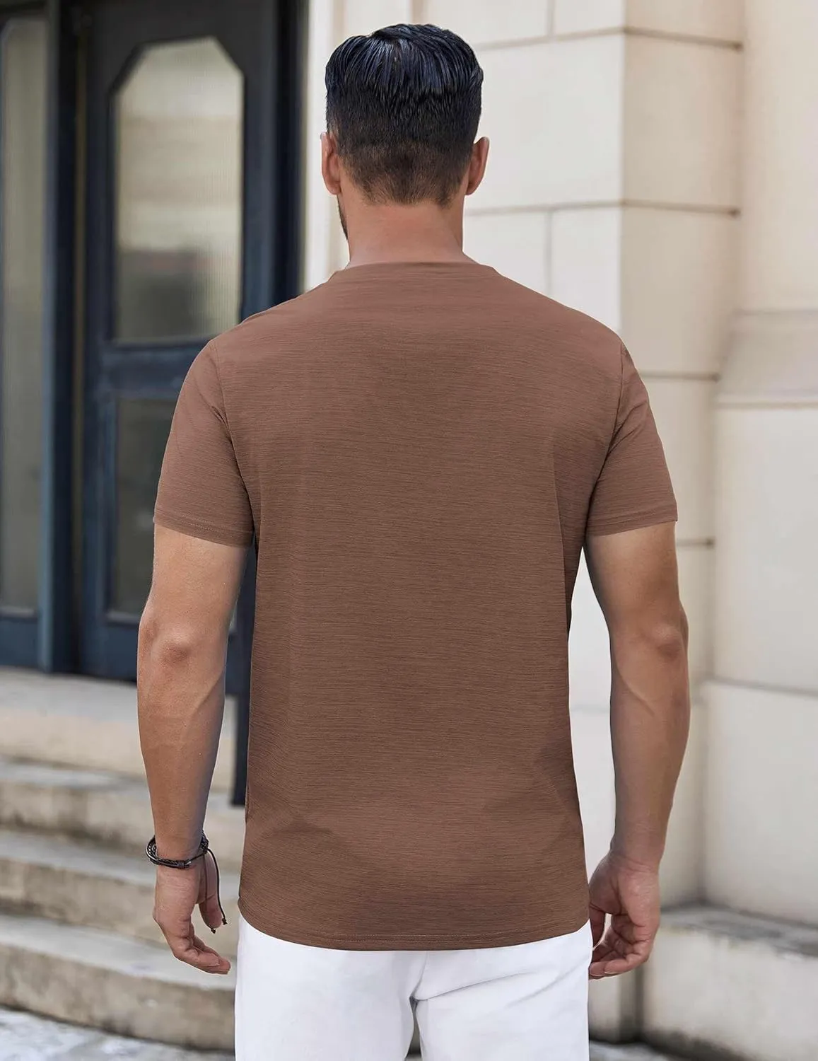 COOFANDY Mens Henley Shirts Short Sleeve Casual Button Down Shirts Lightweight Summer Basic Tee