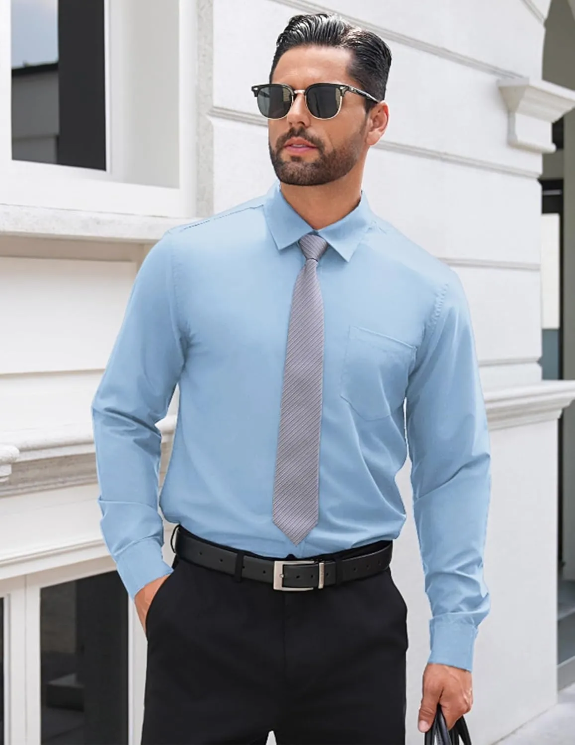 COOFANDY Men's Long Sleeve Button Down Dress Shirts Business Casual Wrinkle Free Untucked Shirts
