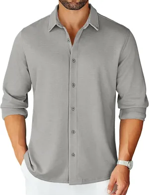 COOFANDY Mens Long Sleeve Wrinkle Free Shirts Stretch Dress Shirts Regular Fit Button Down Shirt