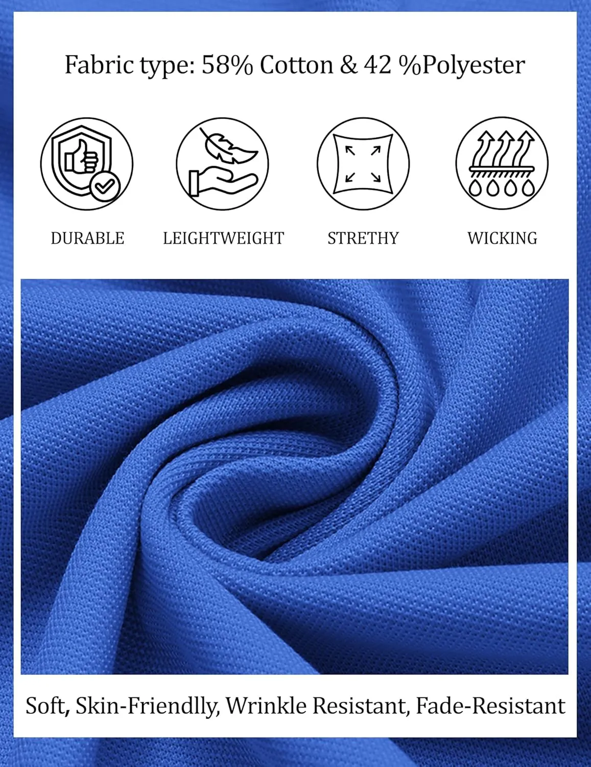 COOFANDY Men's Polo Shirts Short Sleeve Pique Jersey Golf Shirt Casual Summer Collared T-Shirts