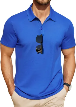 COOFANDY Men's Polo Shirts Short Sleeve Pique Jersey Golf Shirt Casual Summer Collared T-Shirts