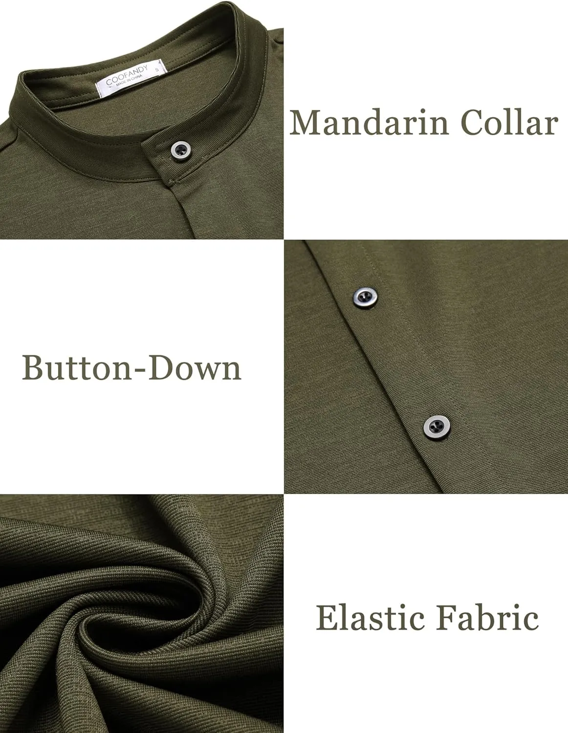 COOFANDY Mens's Long Sleeve Button Up Shirts Athletic Fitted Dress Shirts Silm Fit