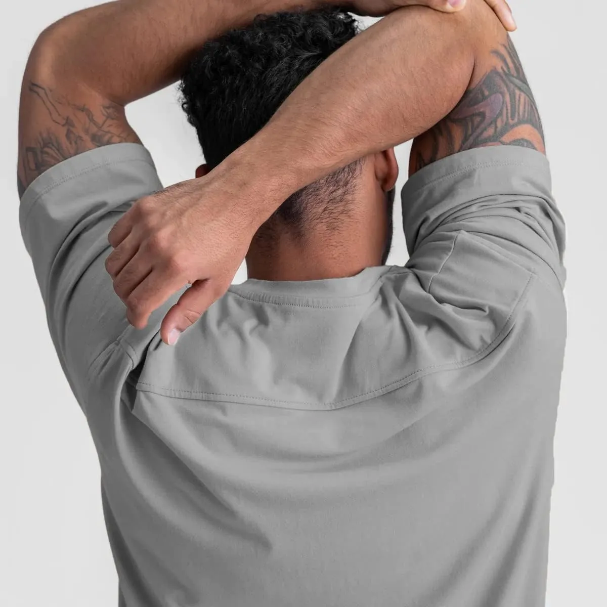 Cotton Gym Shirts Oversized Athletic Loose Workout t Shirts Short Sleeve for Men T68N