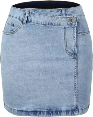 Daysskk Jean Skirt for Women Casual Denim Mini Skirt Summer A-Line