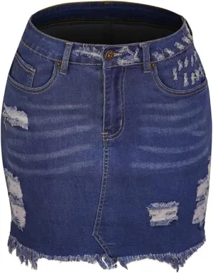 Daysskk Jean Skirt for Women Casual Denim Mini Skirt Summer A-Line