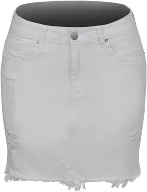Daysskk Jean Skirt for Women Casual Denim Mini Skirt Summer A-Line