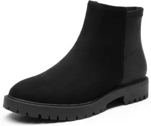 DREAM PAIRS Women's Low Heel Chelsea Ankle Boots Fashion Slip On Elastic Fall Booties Shoes