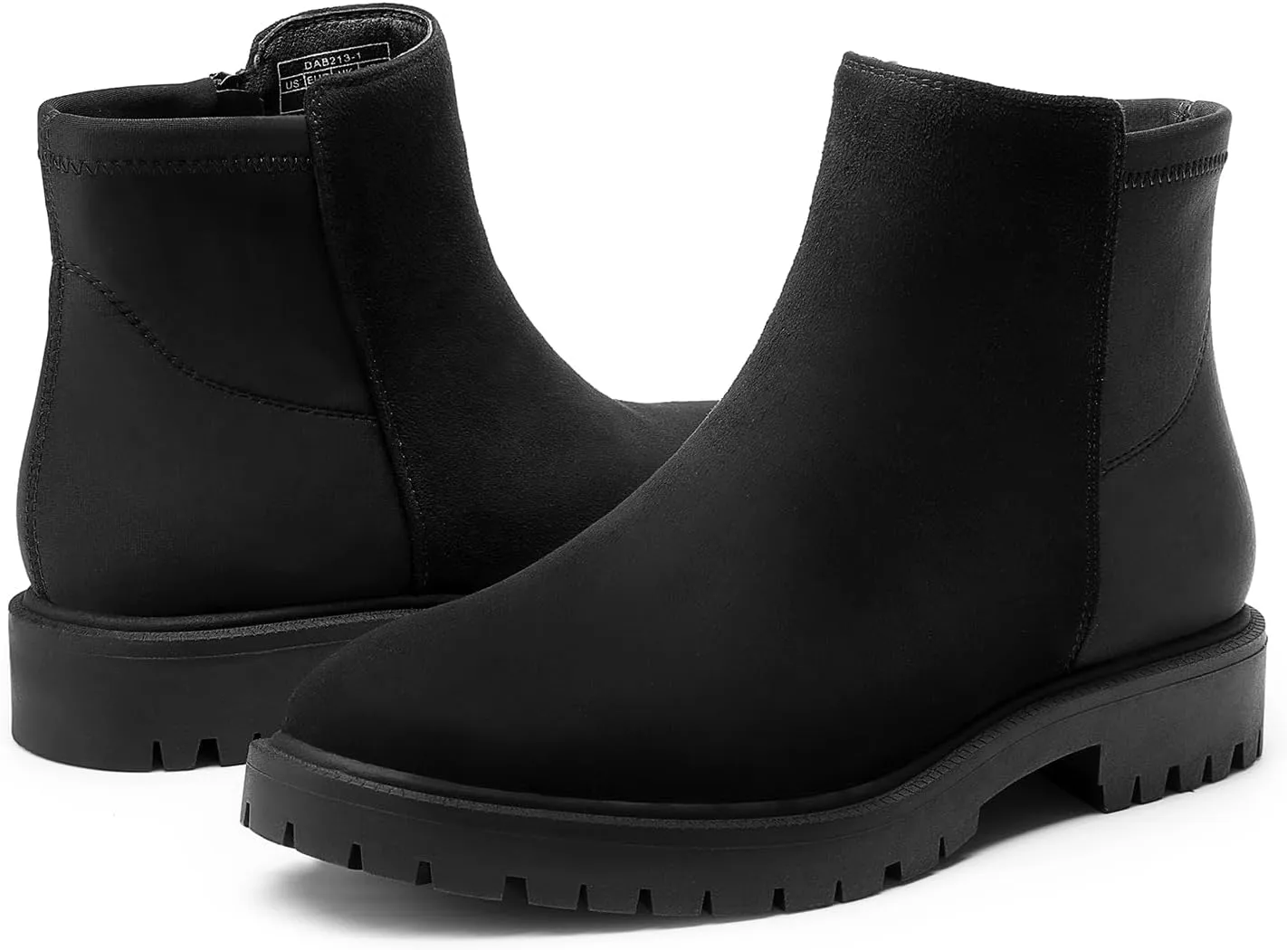 DREAM PAIRS Women's Low Heel Chelsea Ankle Boots Fashion Slip On Elastic Fall Booties Shoes