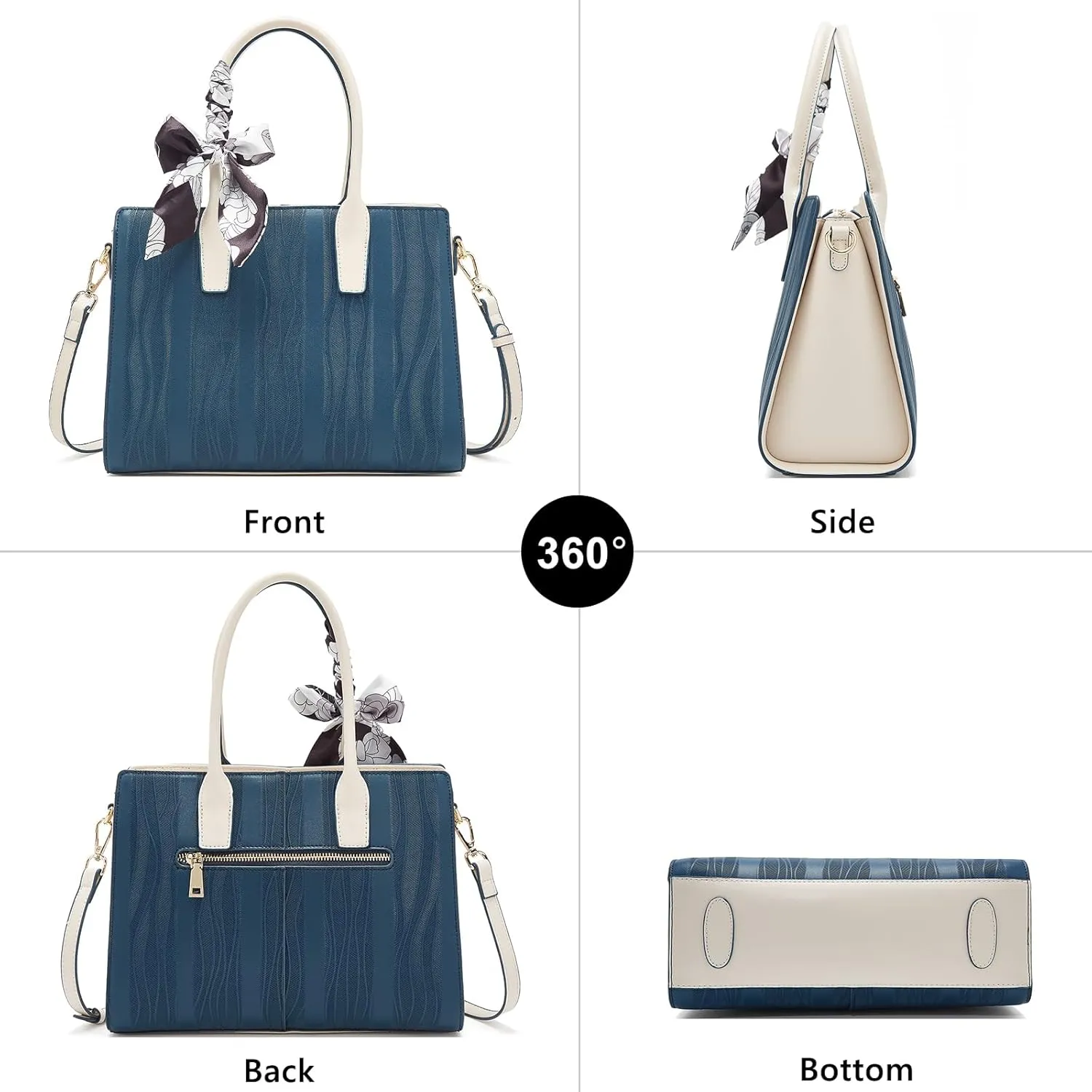 FOXLOVER Leather Satchel Handbags for Women Tote Shoulder Bag vintage Crossbody Bag Purse Top Handle bag with Embroidery