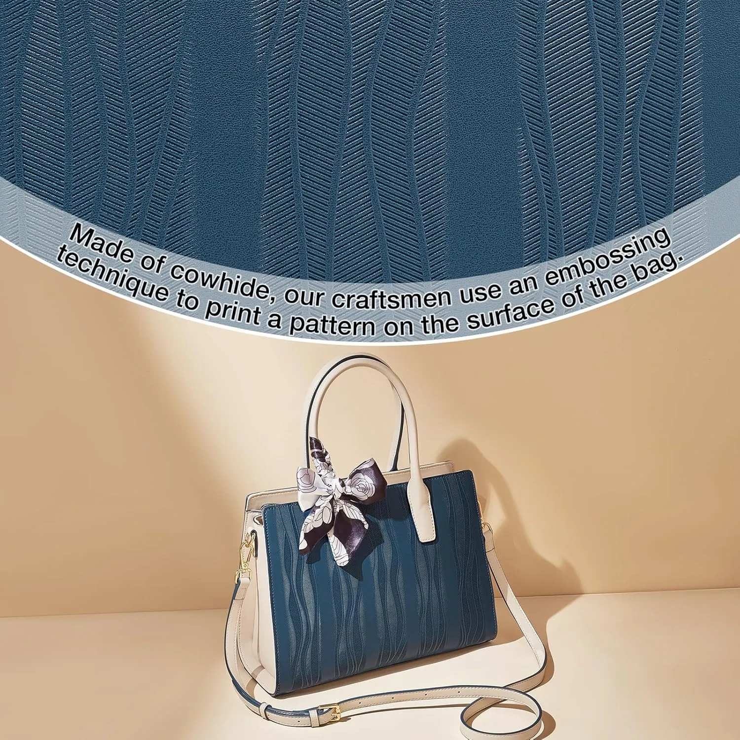 FOXLOVER Leather Satchel Handbags for Women Tote Shoulder Bag vintage Crossbody Bag Purse Top Handle bag with Embroidery