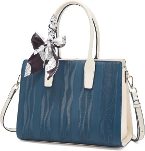 FOXLOVER Leather Satchel Handbags for Women Tote Shoulder Bag vintage Crossbody Bag Purse Top Handle bag with Embroidery
