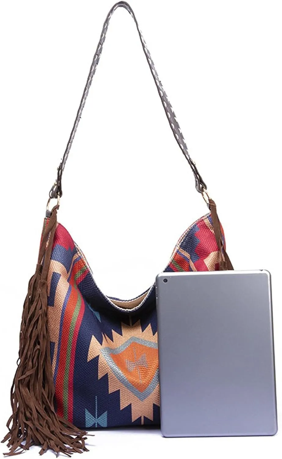 Fringe Crossbody Bag for Women Handbag Tote Purse with Canvas Tote Bags Shoulder