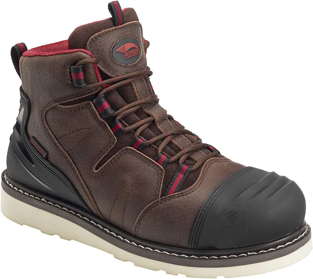 FSI Footwear Specialties International Men's 7506 6" Leather Carbon Nanofiber Safety Toe Cap EH Wedge Boots