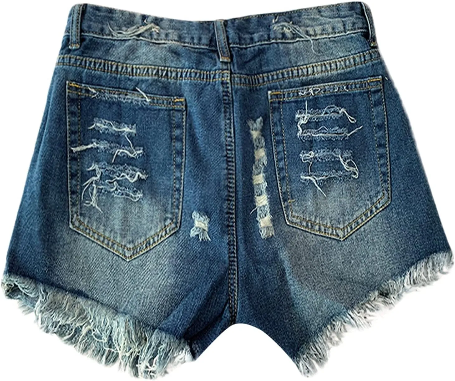 GOKKILRW Womens High Waisted Denim Shorts Casual Ripped Mid Rise Summer Hot Short Jeans Fray Distressed Stretchy Jean Shorts