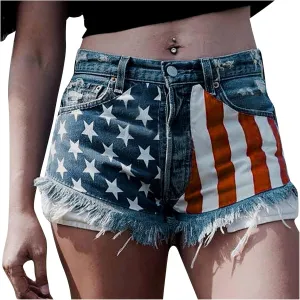 GOKKILRW Womens High Waisted Denim Shorts Casual Ripped Mid Rise Summer Hot Short Jeans Fray Distressed Stretchy Jean Shorts