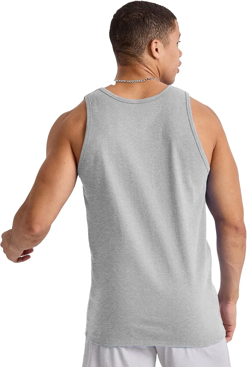 Hanes Men's Essentials Top Pack, Midweight Cotton Tanks, Sleeveless Shirts, 3-Pack