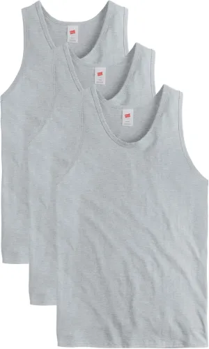 Hanes Men's Essentials Top Pack, Midweight Cotton Tanks, Sleeveless Shirts, 3-Pack