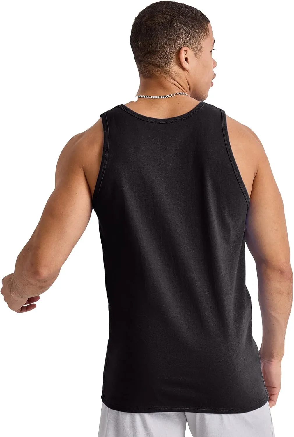 Hanes Men's Essentials Top Pack, Midweight Cotton Tanks, Sleeveless Shirts, 3-Pack